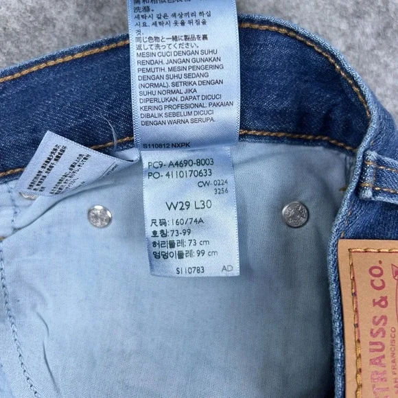 Levi's Jeans Womens 29x30 Blue Middy Straight Leg Cotton Casual Denim Pants‎ NEW - Picture 15 of 16